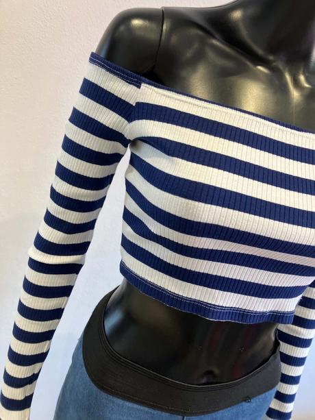 Dámske crop top tričko dlhý rukáv, s