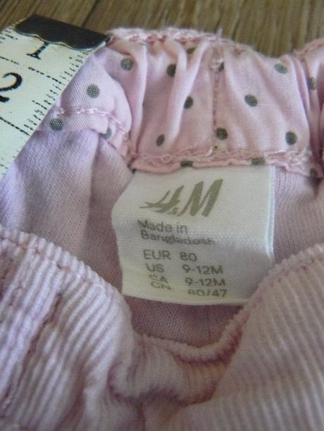 Menčestrové zateplené nohavice, h&m,80