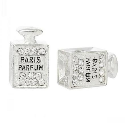 Kovová korálka so štrasom paris parfum, 