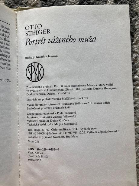 Portrét váženého muža-prvé vyd.1990, 