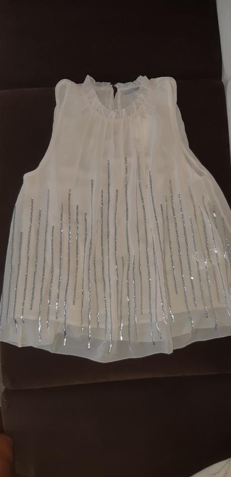 Blúzka bez rukavov s flitrami h&m, h&m,m