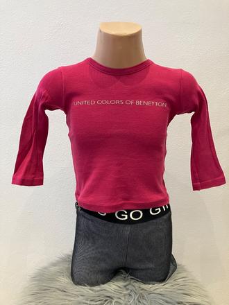 Dievčenské tričko s lesklým nápisom benetton, benetton,80