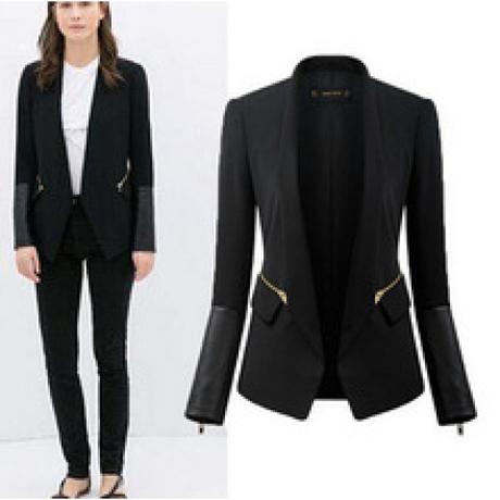 Cierne sako s kozenkovymi aplikaciami, s