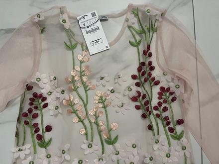 Priesvitny top s kvietkami, zara,s