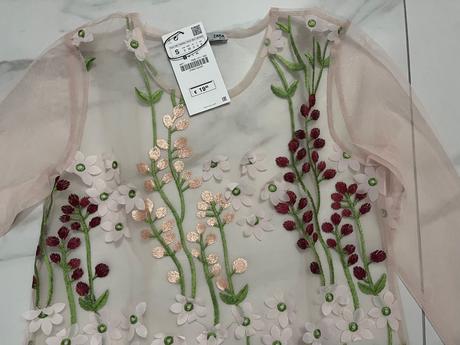 Priesvitny top s kvietkami, zara,s