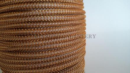 Šnúrka s lurexom 2 mm - škoricovo zlatá svetlejšia, 