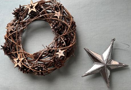 Prírodný veniec(handmade) + strieborná 3d, 