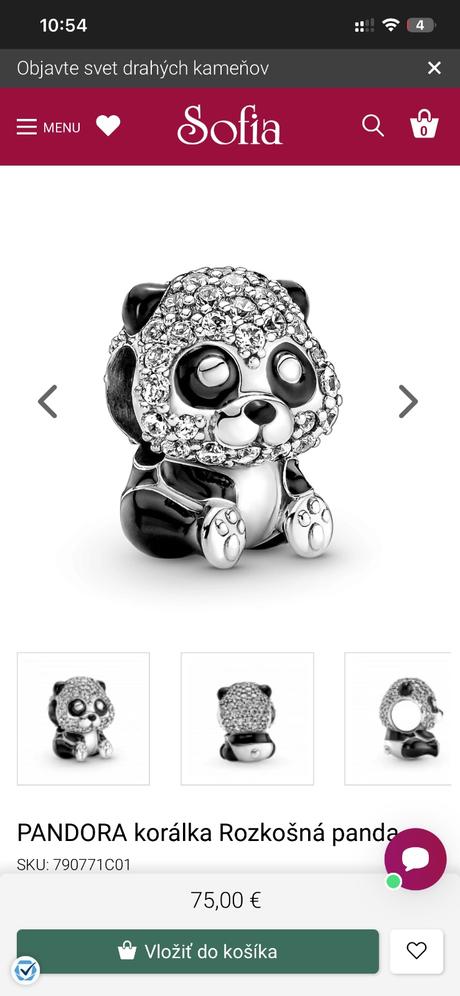 Pandora koralka panda, pandora