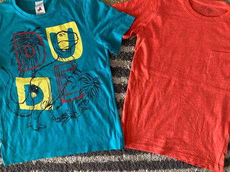 Tričká červené a dino, lindex,128