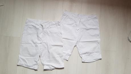 Biele krátke nohavice, s
