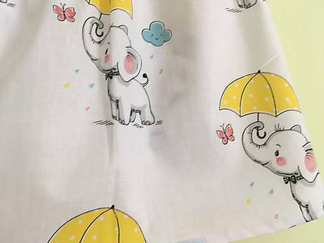 Handmade sukňa slon so žltým dáždnikom, 92