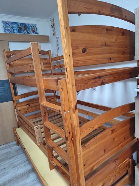 Poschodová posteľ 3- lôžková, šírka (cm): 90,dĺžka (cm): 200