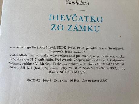 Dievčatko zo zámku-prvé vyd. 1972,