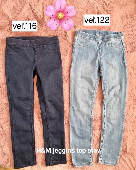 Riflové jeggins h&m 116 a 122, h&m,122