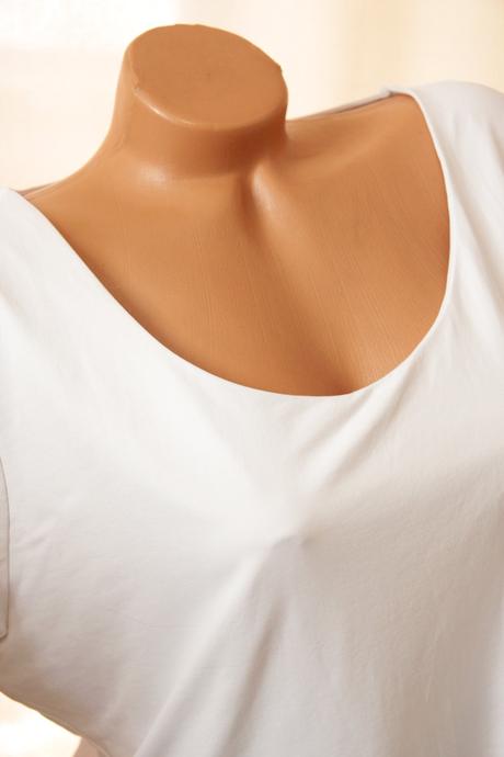 Biele elastické body tričko, xxl, xxl