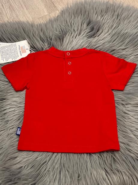 Chlapčenské tričko s mackom červené (6-9 mes.), original marines,68 / 74