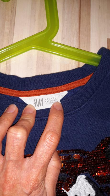 Chlapčenská mikina s flitrami h&m 122/128, h&m,128