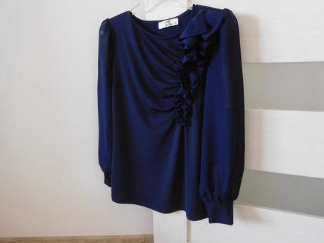 Blúzočka pružná s tilovým rukávom, 36/38 v,, 38