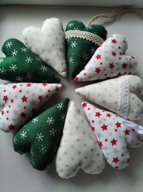 Ručné šité srdiečka, 