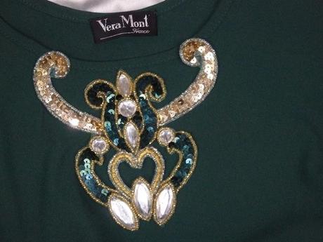 Luxusná tmavozelený top, 42