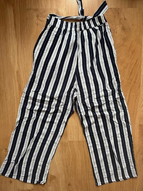 Modré pasíkavé nohavice, h&m,170