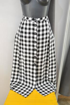 Bielo-čierna kockovaná sukňa 40, h&m,40