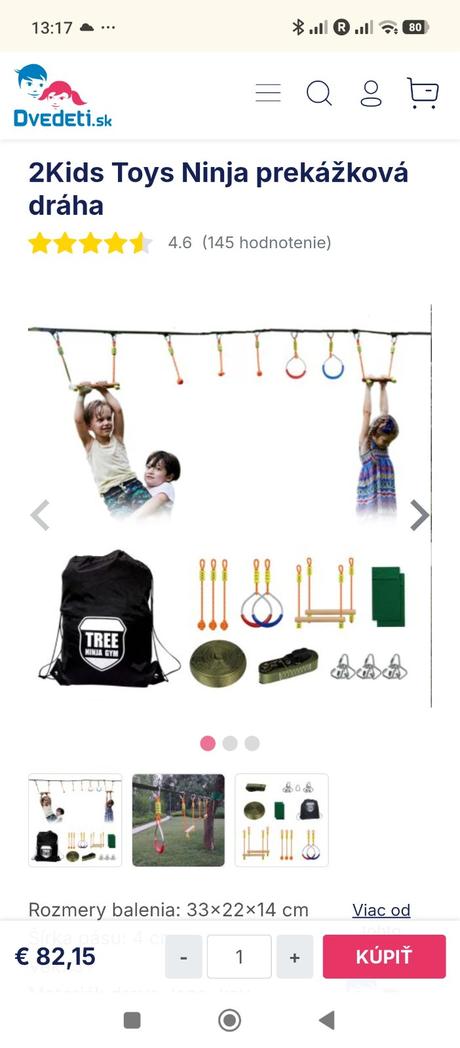 2kids toys ninja prekážková, lezecká dráha, 