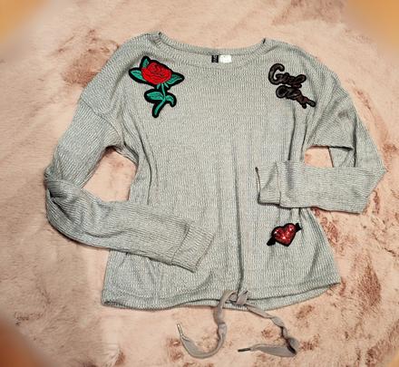 Pulovrík s nášivkami, h&m,s