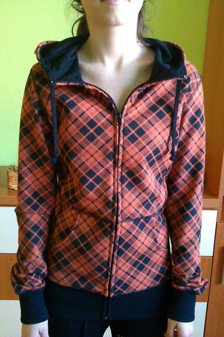 Oranžovo-čierna mikina, kenvelo,s