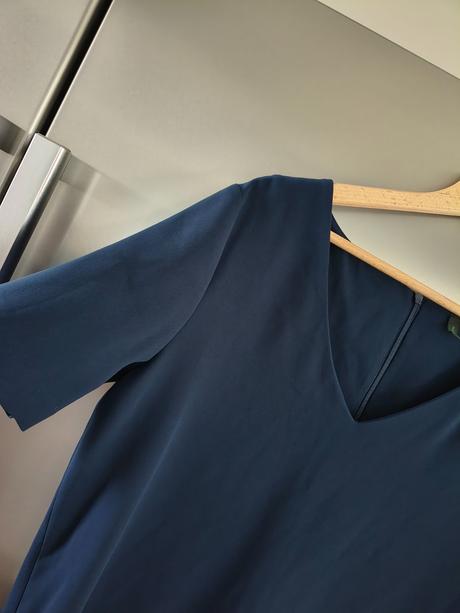 Benetton tmavo modré midi šaty m, benetton,m