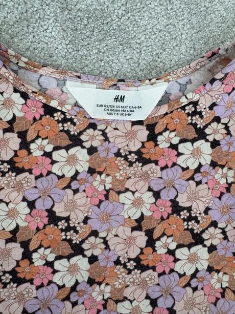 Kvetinkove saty 122/128, h&m,122