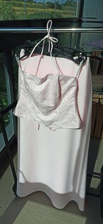 Spoločenské šaty bledoružové svadba,ples,stužková, 38