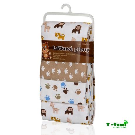 Bavlnené plienky s flanelovou úpravou hnedé opice, t-tomi