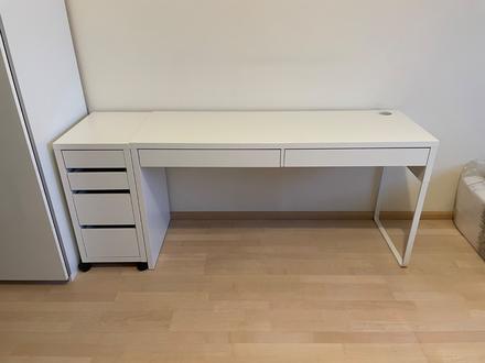 Pisaci stol ikea micke + kontajner,