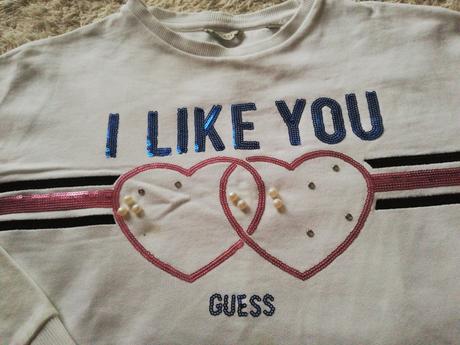 Nádherný set guess - mikina a plysovana sukňa 10 r, guess,140