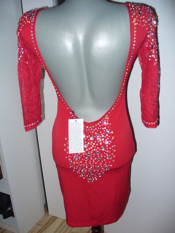 Červené šaty s trblietkami vel.s, s