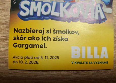 Kartičky billa plyšoví šmolkovia, 