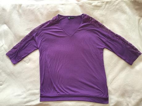 Tričko s čipkou na rukávoch 40/42, bonprix,40