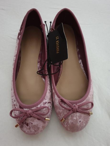 Zamatové balerinky s mašličkou (forever 21), 36