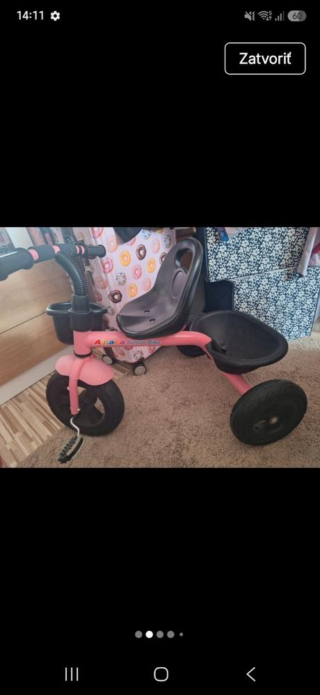 Detsky bicyklik trojkolka s pedálmi,