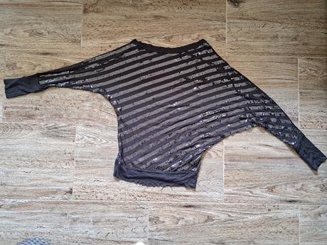 Asymetrické tričko s flitrami, m