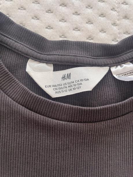 Crop topy black pink, h&m,146