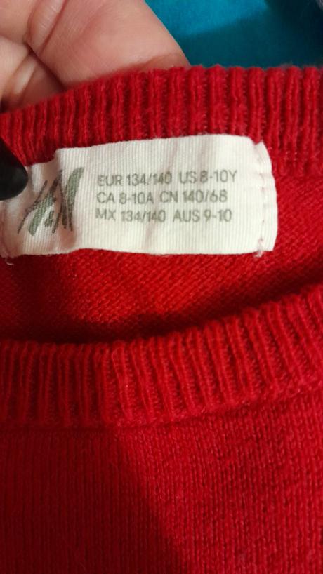 Červený svetrík, h&m,134