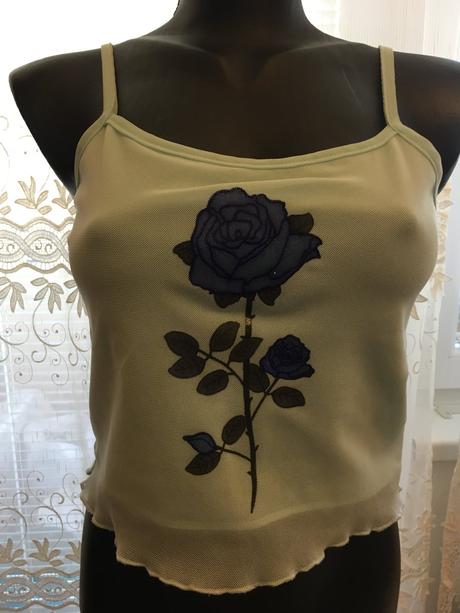 Romantické tričko s ružou, zara,xs