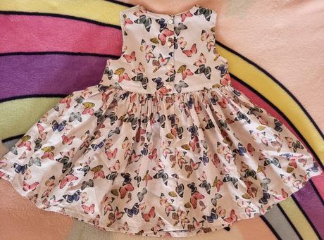 Šaty, motýle, h&m,80