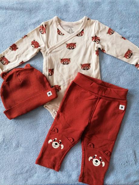 Komplet panda červená, lindex,68