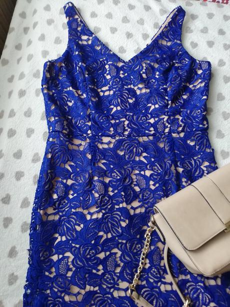 Dámske spoločenské modre šaty midi xl, xl