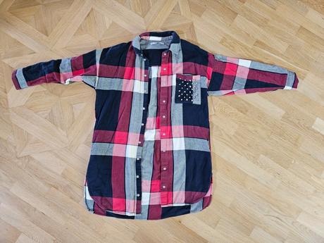 Zara voľná káro flanelová košeľa xs, zara,xs