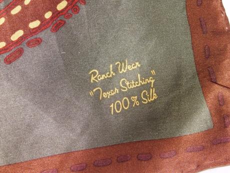 Ranch wear texas stitching luxusna hodvabna šatka, l