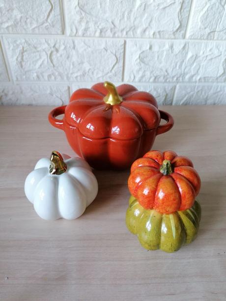 Jesenné dekorácie, keramické tekvice, 